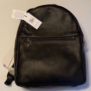 Reiss unisex black Grayson leather backpack -New